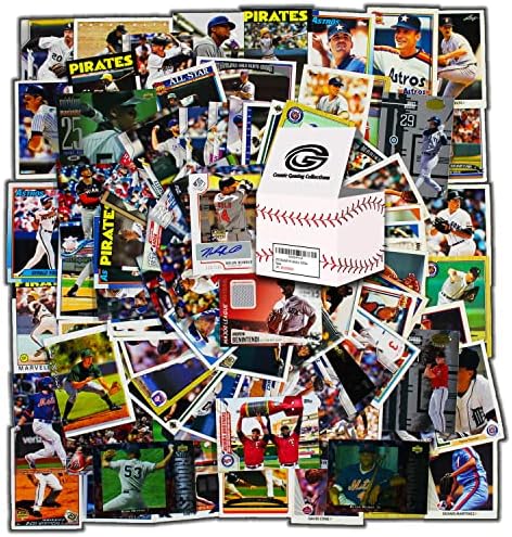 אוספי משחקים קוסמיים MLB כרטיסי בייסבול פגעו באוסף קופסת מתנה ומדריך איסוף | 100 כרטיסי MLB רשמיים |